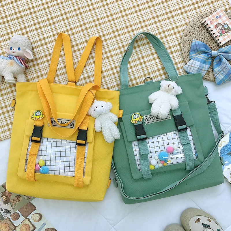Student Canvas Bag Backpack Korea Japan Female Large Capacity Bag with Pendant Student Class Schoolbag Shoulder Messenger Bag
Student Canvas Bag Backpack Korea Japan Female Large Capacity Bag with Pendant Student Class Schoolbag Shoulder Messenger Bag