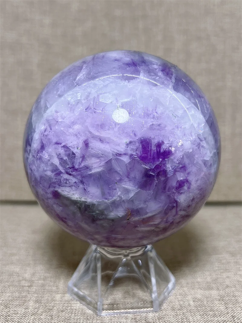 

Natura Crystal Purple Fluorite SPhere With Rain Bow Free Form Carving Reiki Healing Stone Home Decoration Exquisite Gift