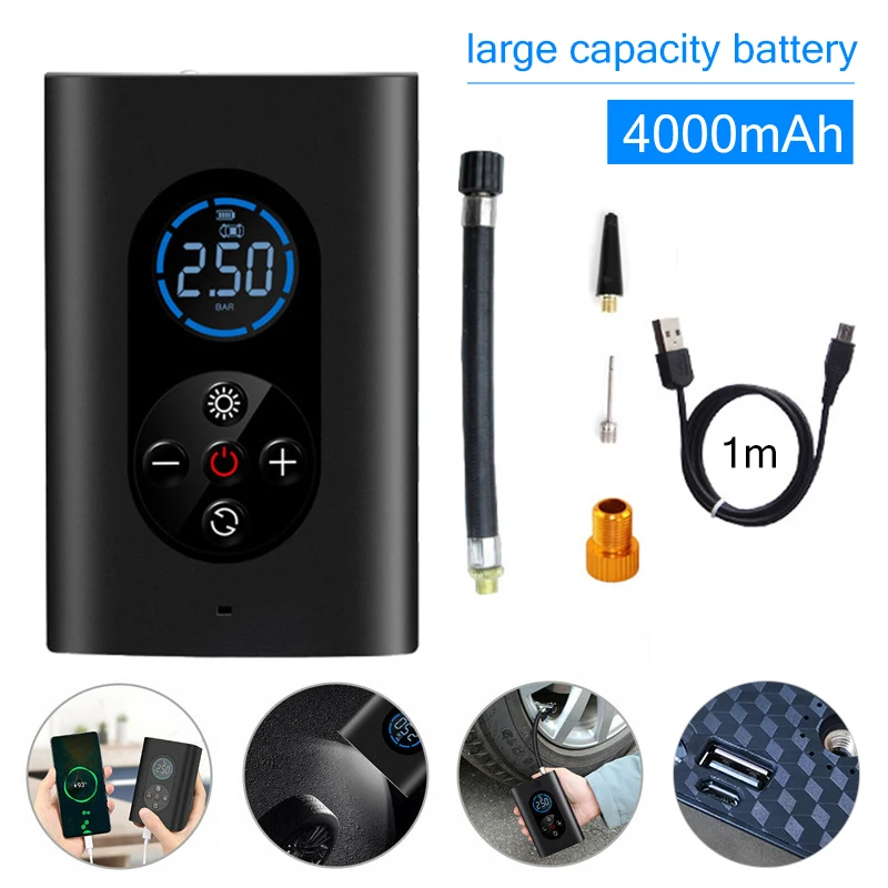 Mini Portable Wireless Car Air Compressor Digital Electric Inflator Pump Inflatable for Auto Motorcycle Bicycle Tire Tyre Balls
Mini Portable Wireless Car Air Compressor Digital Electric Inflator Pump Inflatable for Auto Motorcycle Bicycle Tire Tyre Balls