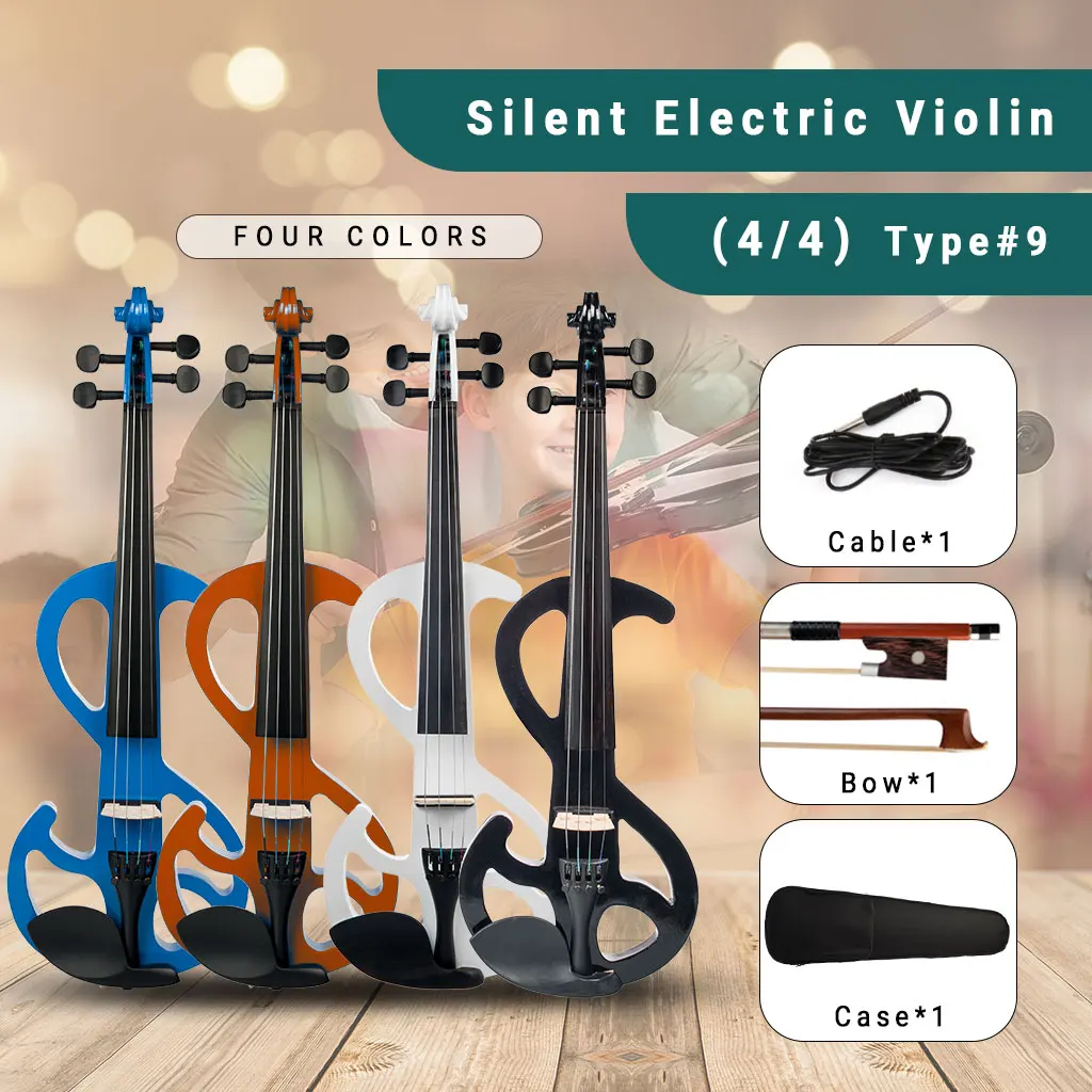 Electric Violin 4/4 Size Silent Fiddle Student Violin Accessories Brazilwood Bow Maple Bridge Triangle Strap Protecting Case SET
Electric Violin 4/4 Size Silent Fiddle Student Violin Accessories Brazilwood Bow Maple Bridge Triangle Strap Protecting Case SET