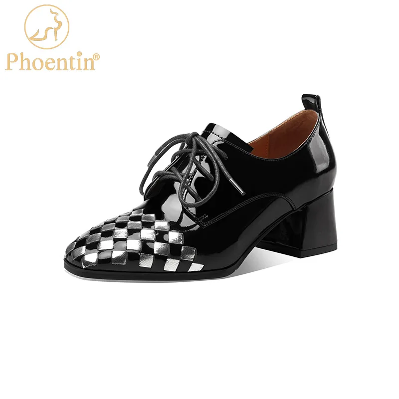 Phoentin Lace-up Woven print Genuine Leather Heels Spring Autumn New Women's Square Toe Pumps Oxfords Shoes for Ladies FT1973
Phoentin Lace-up Woven print Genuine Leather Heels Spring Autumn New Women's Square Toe Pumps Oxfords Shoes for Ladies FT1973