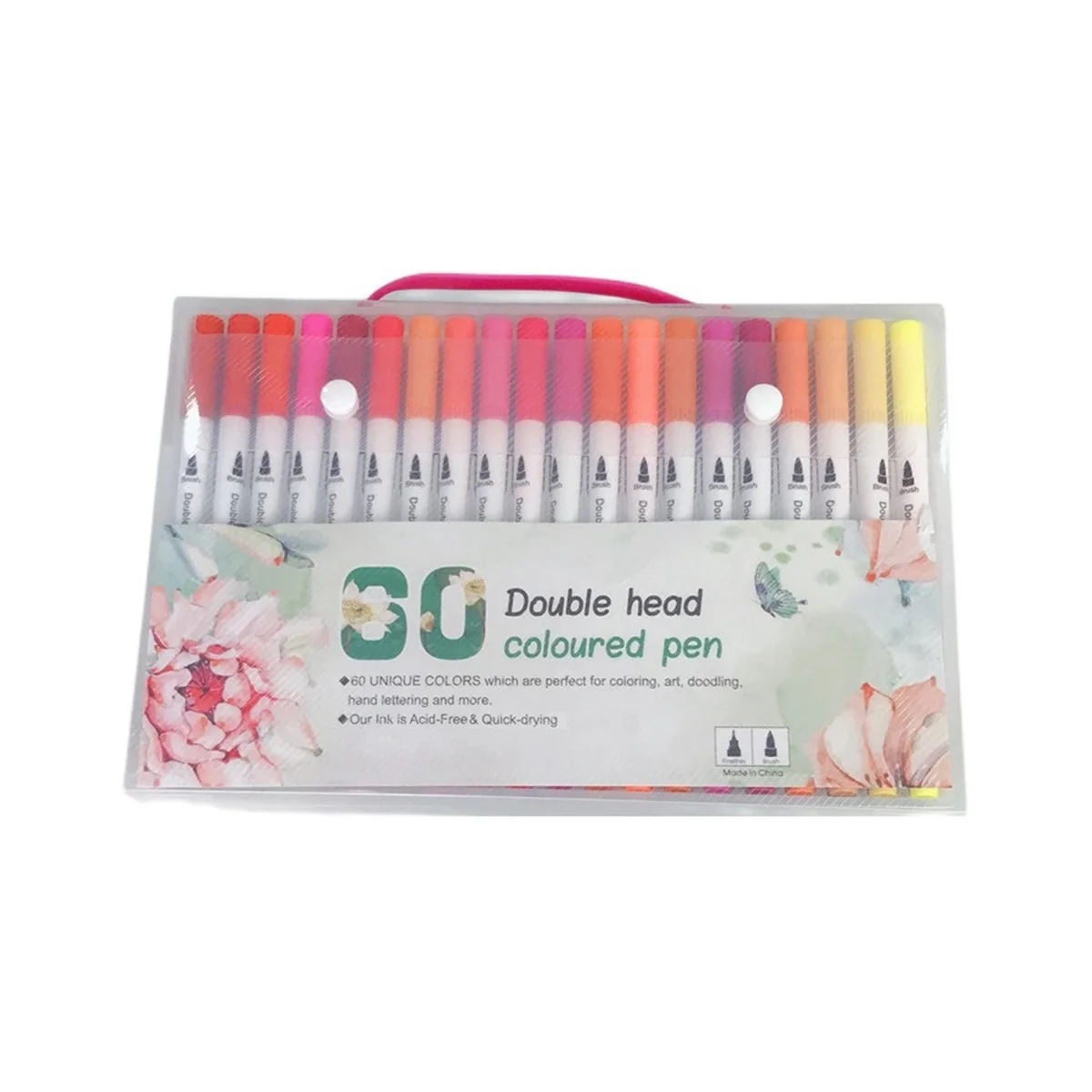 

Double-Headed Hook Line Pen Color Marker Pen Soft Head Watercolor Pen Art Supplies Childrens Gift Painting Set 60 Colors