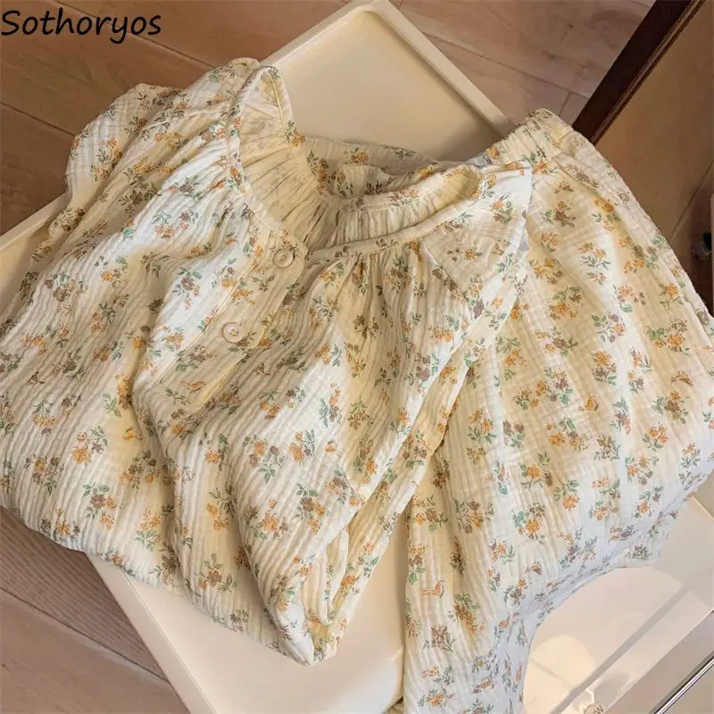 Pajama Sets Women Ins Sweet Flower Printed Short Length Sleepwear Summer 2 PCS Japanese Style Leisure New Arrive Comfortable
Pajama Sets Women Ins Sweet Flower Printed Short Length Sleepwear Summer 2 PCS Japanese Style Leisure New Arrive Comfortable