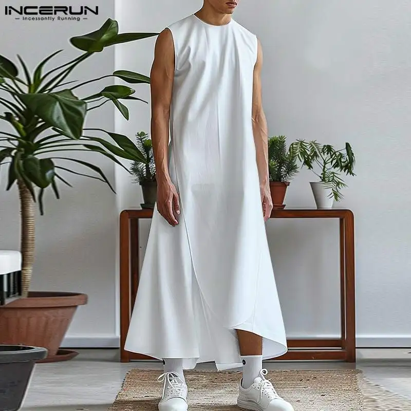 Летняя мусульманская одежда INCERUN 2024, новинка, Мужская Jubba Thobe, асимметричный подол, длинная Мода без рукавов, необычная Арабская однотонная одежда
Летняя мусульманская одежда INCERUN 2024, новинка, Мужская Jubba Thobe, асимметричный подол, длинная Мода без рукавов, необычная Арабская однотонная одежда