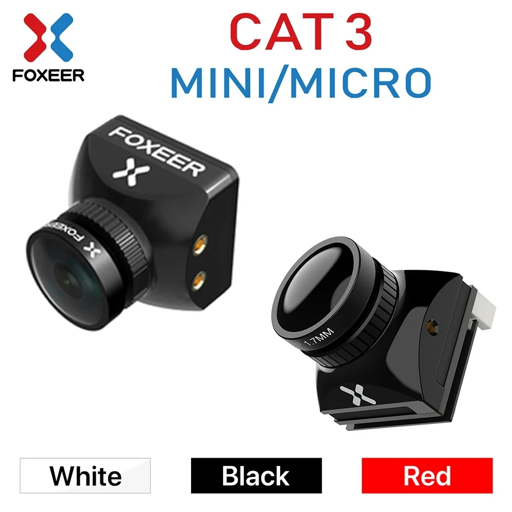 

Foxeer Cat 3 Mini 2.1mm 1200TVL Starlight 0.00001Lux FPV Camera Low Latency Low Noise FPV Camera For RC FPV Drone HS1258