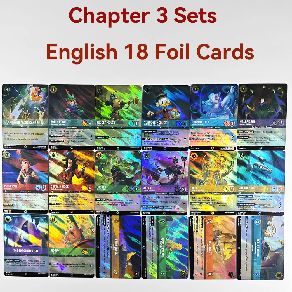 

Lorcana Chapter 3 Proxy English Foil High Quality ursula stitch belle's house mickey mouse morph pride kida TCG Game Cards
