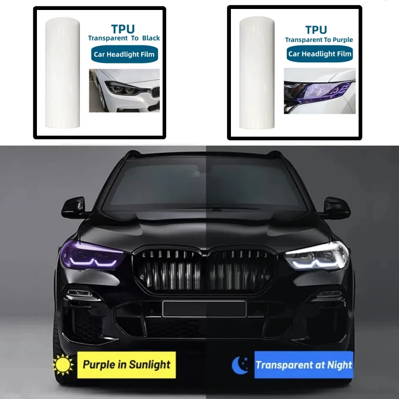 

PPF TPU Smart Photochromic Headlight Protection Film Color-Changing Self-healing Anti-scratch Film For Any Car Lamp Decoration