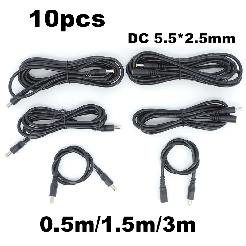 DC male to male female power supply connector Extension Cable 18awg wire Adapter 19v 24v for strip camera 5.5X2.5mm 0.5/3/1.5m
DC male to male female power supply connector Extension Cable 18awg wire Adapter 19v 24v for strip camera 5.5X2.5mm 0.5/3/1.5m