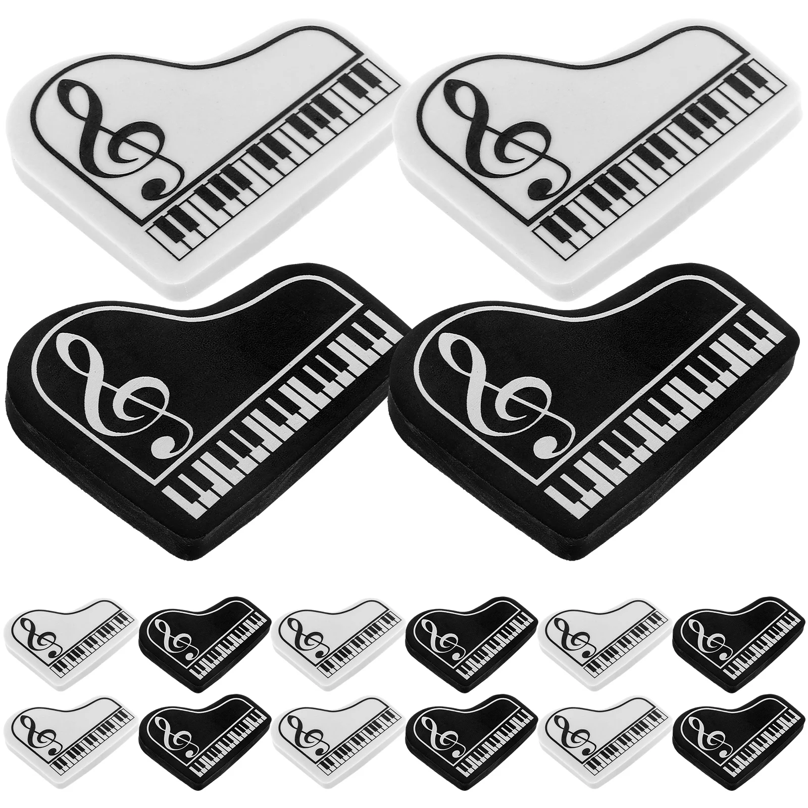 

20Pcs Piano Shaped Erasers Mini Pencil Eraser Student Eraser School Stationery Student Reward Writing Correction Random pattern