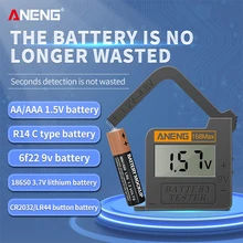 ANENG 168Max Digital Lithium Battery Capacity Tester Universal Test Checker Load Analyzer Display Check AAA AA 6F22 Button Cell
ANENG 168Max Digital Lithium Battery Capacity Tester Universal Test Checker Load Analyzer Display Check AAA AA 6F22 Button Cell
