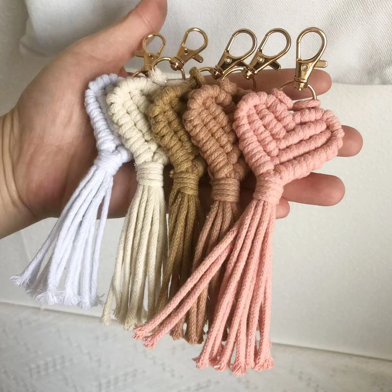 Handmade Macrame Heart Keychain - Boho Cotton Bag Charm 7 Sd211a791b1ee431f99e0b96f32f52233K
