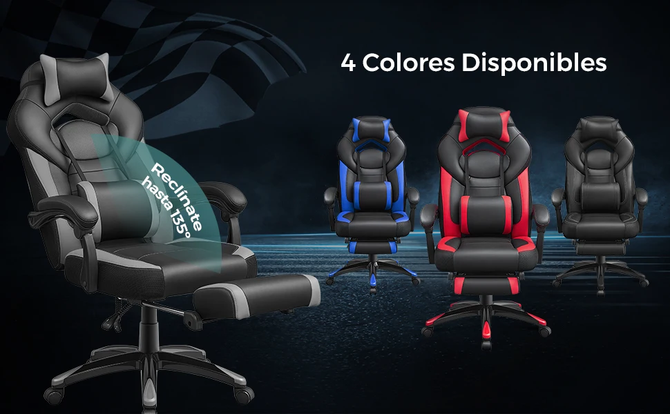 SONGMICS Ergonomic Gaming Chair Office Chair with Telescopic Footrest Adjustable Headrest Lumbar Support Maximum Load SONGMICS Ergonomic Gaming Chair Office Chair with Telescopic Footrest Adjustable Headrest Lumbar Support Maximum Load
