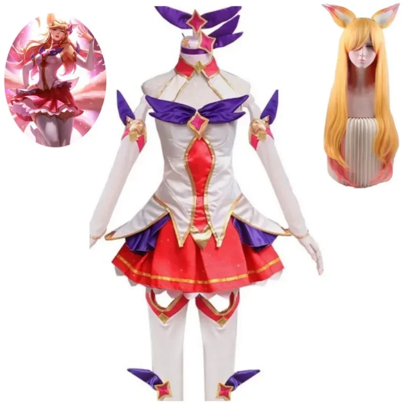 Game LoL Star Guardian Ahri The Nine-Tailed Fox Cosplay Costume Wig Anime Sexy Woman Top Skirt Hallowen Carnival Party Suit
Game LoL Star Guardian Ahri The Nine-Tailed Fox Cosplay Costume Wig Anime Sexy Woman Top Skirt Hallowen Carnival Party Suit