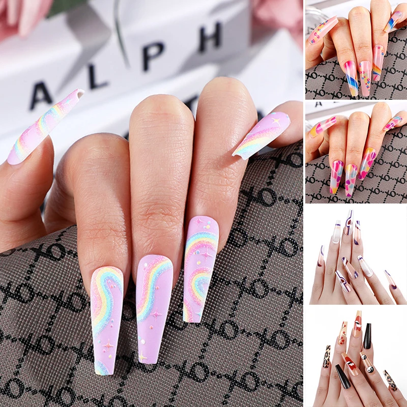 24Pcs False Nail Gradient European American Long Style Whitening Wearing Nail Removable Texture Acrylic Nail Nail Jewelry
24Pcs False Nail Gradient European American Long Style Whitening Wearing Nail Removable Texture Acrylic Nail Nail Jewelry