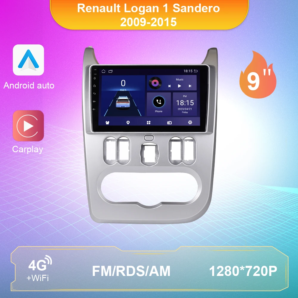 

Android 10 Radio For Renault Logan 1 Sandero 2009-2015 Car Multimedia 2Din Android Auto DSP Carplay Navigation GPS Autoradio 9"