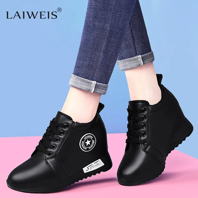 Women Leather Platform Sneakers Wedges Vulcanized Shoes Lace-up Comfortable Sneakers Round Toe Waterproof Non-slip Casual Shoes
Women Leather Platform Sneakers Wedges Vulcanized Shoes Lace-up Comfortable Sneakers Round Toe Waterproof Non-slip Casual Shoes
