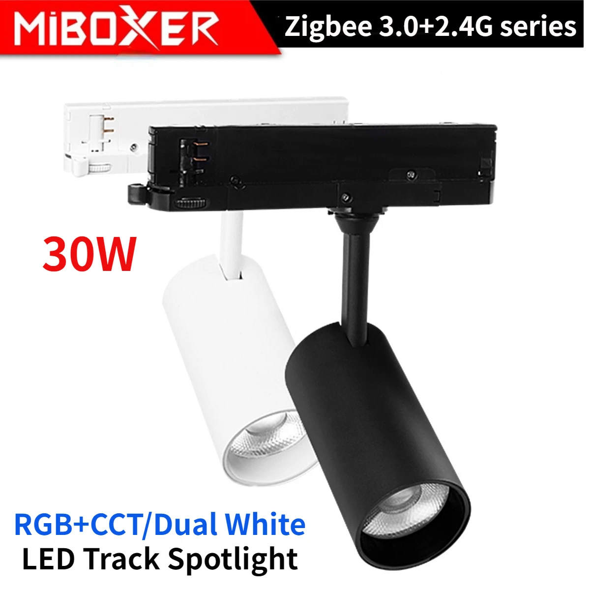 Zigbee 3,0 Miboxer RGB + CCT светодиодный Track Spotlight 30W Tuya APP 2,4G двойной белый прожектор потолочного типа RF дистанционное управление 110-240VAC
Zigbee 3,0 Miboxer RGB + CCT светодиодный Track Spotlight 30W Tuya APP 2,4G двойной белый прожектор потолочного типа RF дистанционное управление 110-240VAC