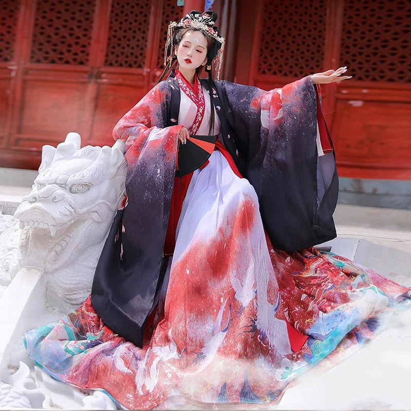 Chinese Style Hanfu Red Purple White Cosplay Costumes Dresses For Woman Stage Wear Folk Dance Robe Cross-Ccollar Graduation
Chinese Style Hanfu Red Purple White Cosplay Costumes Dresses For Woman Stage Wear Folk Dance Robe Cross-Ccollar Graduation