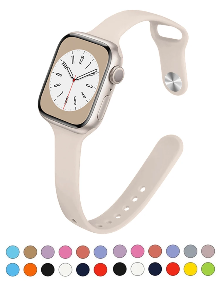 Ремешок силиконовый для Apple Watch Band 40 мм 44 мм 45 мм 41 мм 38 мм 42 мм 49 мм, тонкий спортивный браслет для iWatch Series 9 SE 8 7 6 5 4 Ultra 2
Ремешок силиконовый для Apple Watch Band 40 мм 44 мм 45 мм 41 мм 38 мм 42 мм 49 мм, тонкий спортивный браслет для iWatch Series 9 SE 8 7 6 5 4 Ultra 2