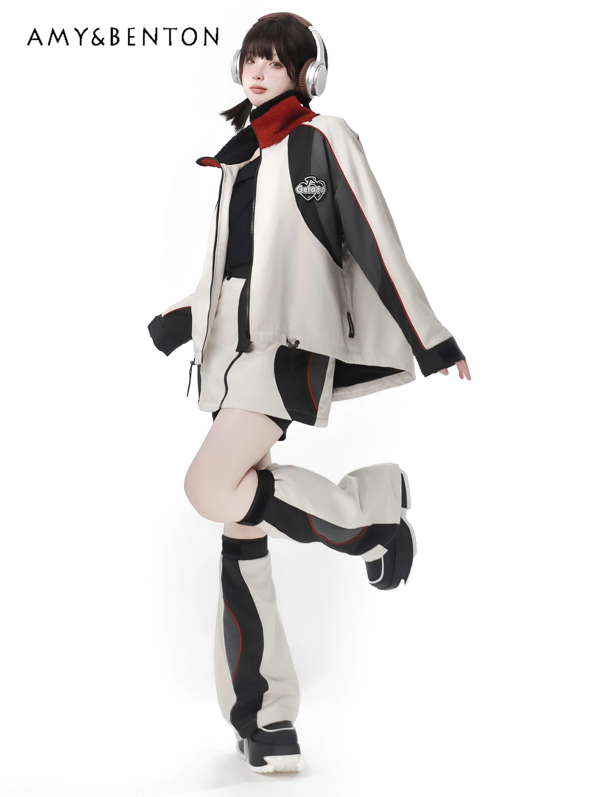 Gothic Street Patchwork Color Stand Collar Outdoor Jacket Mini Skirt Two-Piece Set Womens Outfits Spring Y2K Hot Girl Skirt Sets
Gothic Street Patchwork Color Stand Collar Outdoor Jacket Mini Skirt Two-Piece Set Womens Outfits Spring Y2K Hot Girl Skirt Sets