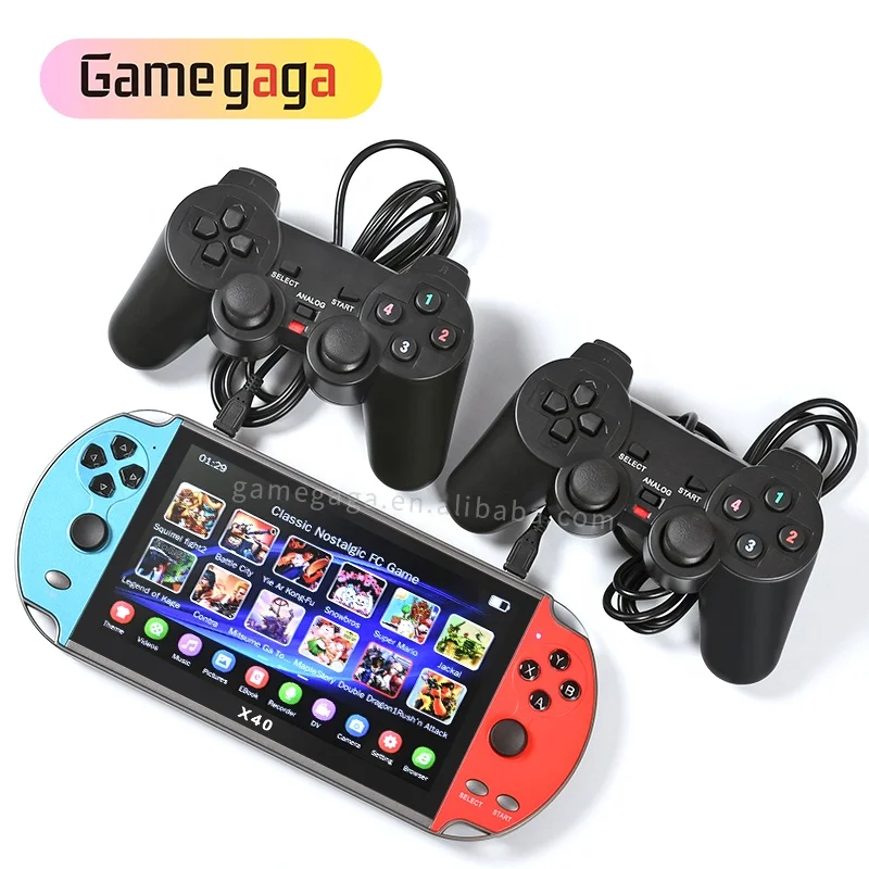 X40 Retro Video Game Console 7 Inch HD Screen Built In 16GB Handheld Game Player with two gamepads Consola For GBA/NES
X40 Retro Video Game Console 7 Inch HD Screen Built In 16GB Handheld Game Player with two gamepads Consola For GBA/NES