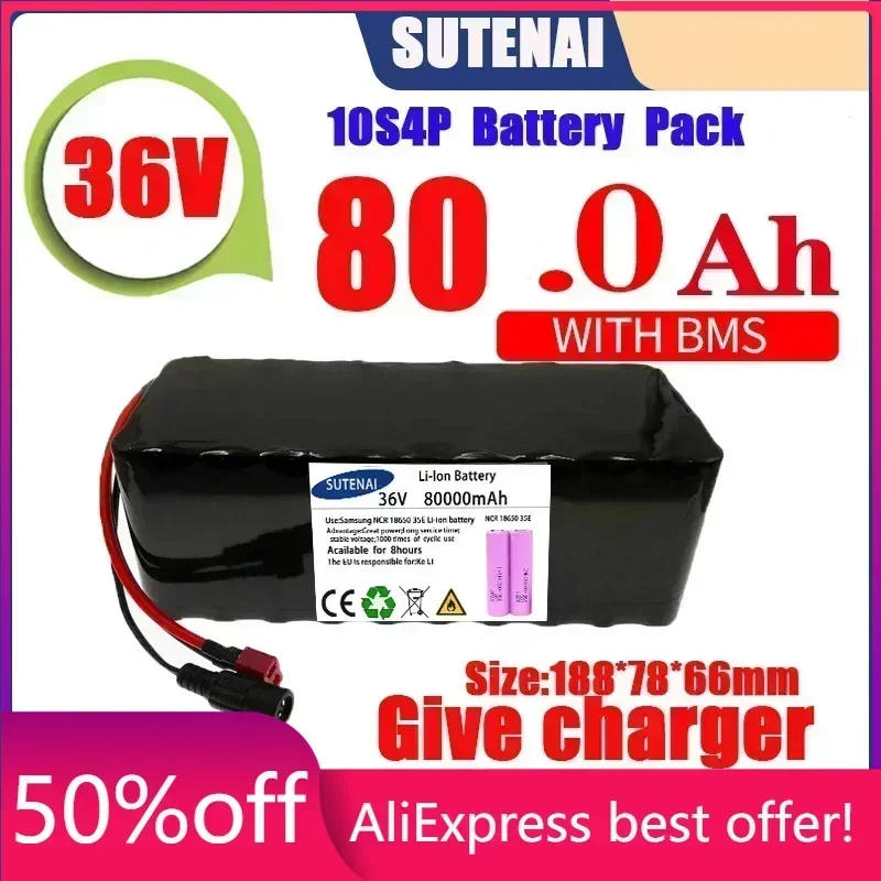 36V 120Ah Electric Bicycle Battery Built-in 40A BMS Lithium Battery Pack 36 Volt 2A Charging Ebike Battery + Charger
36V 120Ah Electric Bicycle Battery Built-in 40A BMS Lithium Battery Pack 36 Volt 2A Charging Ebike Battery + Charger