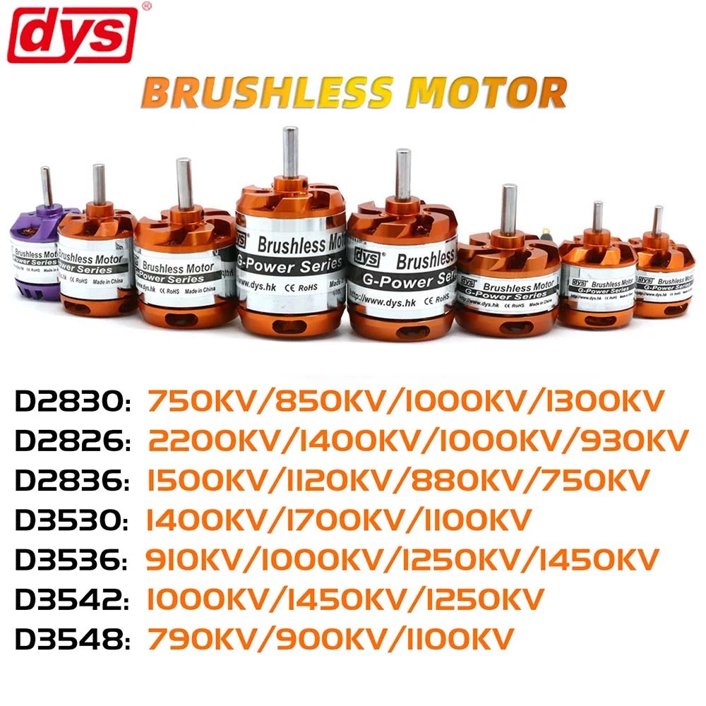 DYS Brushless Motor 2-3/4/5S D2822 D2826 D2830 D2836 D3530 D3536 D3542 D3548 For RC Mini Multicopters Plane Fixed-wing Aircraft
DYS Brushless Motor 2-3/4/5S D2822 D2826 D2830 D2836 D3530 D3536 D3542 D3548 For RC Mini Multicopters Plane Fixed-wing Aircraft