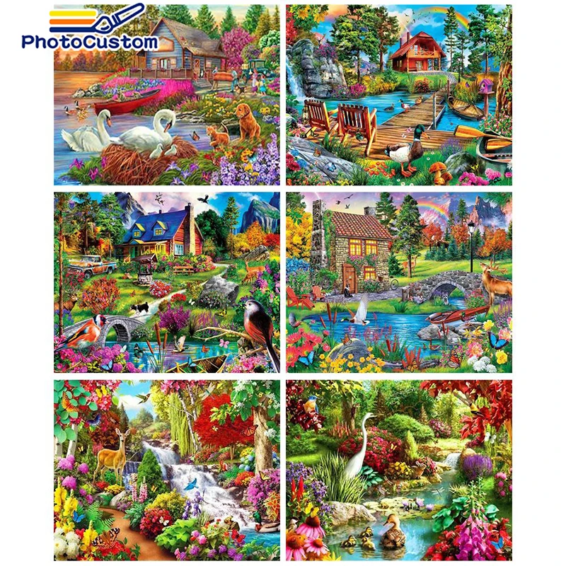 PhotoCustom Diy Oil Painting By Numbers Small Village Paint Canvas Art Acrylic Painting Kits Coloring By Numbers For Adult Home
PhotoCustom Diy Oil Painting By Numbers Small Village Paint Canvas Art Acrylic Painting Kits Coloring By Numbers For Adult Home