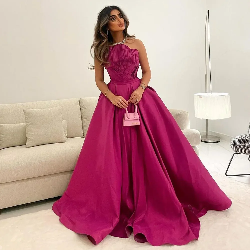 Dubai Long Evening Dresses Sleeveless A-Line Pleat Ruched Saudi Arabic Women Formal Party Prom Gowns 2023
Dubai Long Evening Dresses Sleeveless A-Line Pleat Ruched Saudi Arabic Women Formal Party Prom Gowns 2023