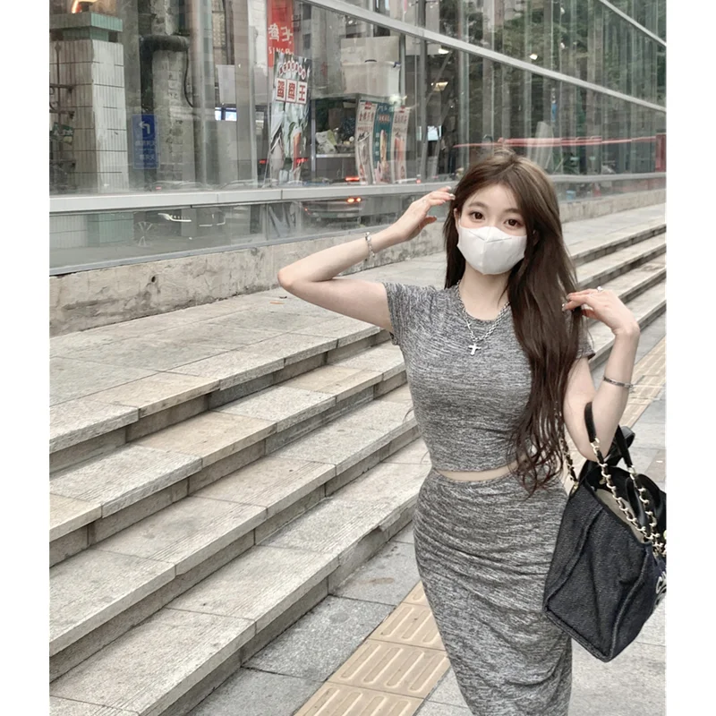 Women' Clothing Underlay Shirt Slim Fit Versatile Round Neck Temperament Top Pair with High Waist Slim Elastic Knitted Skirt Set
Women' Clothing Underlay Shirt Slim Fit Versatile Round Neck Temperament Top Pair with High Waist Slim Elastic Knitted Skirt Set