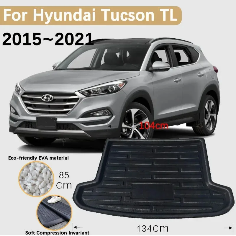 

Аксессуары для Hyundai Tucson TL 2015 ~ 2021 2020 коврики для багажника автомобиля, багажник заднего багажника, водонепроницаемый коврик из ЭВА, коврик для хранения
