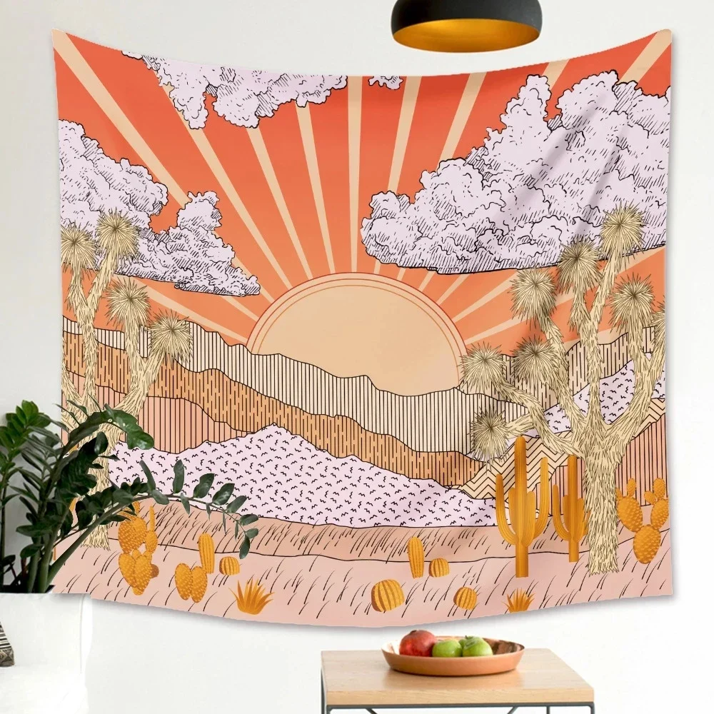 Mountain Sun Tapestry Landscape sunrise Tree Golden Cactus Wall Hanging Tapestries Wall Cloth Psychedelic Tapiz Home Decor
Mountain Sun Tapestry Landscape sunrise Tree Golden Cactus Wall Hanging Tapestries Wall Cloth Psychedelic Tapiz Home Decor
