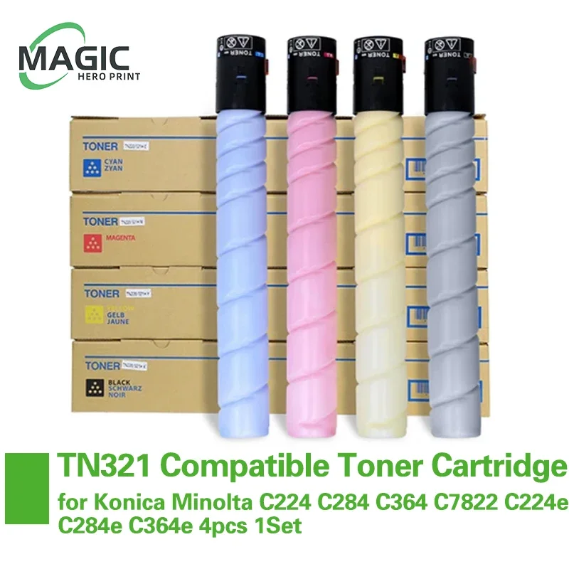 

Цветной тонер-картридж TN321 TN220, совместимый с Bizhub C224 C284 C364 C7822 C7828 для Konica Minolta Powder 224 284 364
