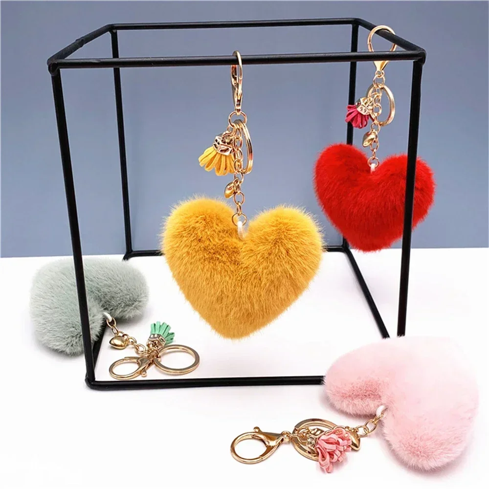 Colorful Heart Pompom Keychain Mini Tassel Pendant for Women Fashion Plush Ball Bag Ornament Keyring Bag Accessories Party Gift 
Colorful Heart Pompom Keychain Mini Tassel Pendant for Women Fashion Plush Ball Bag Ornament Keyring Bag Accessories Party Gift