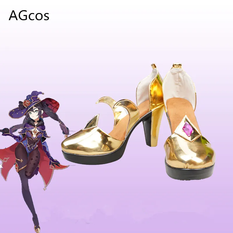 

AGCOS In Stock Genshin Impact Mona Cosplay Shoes