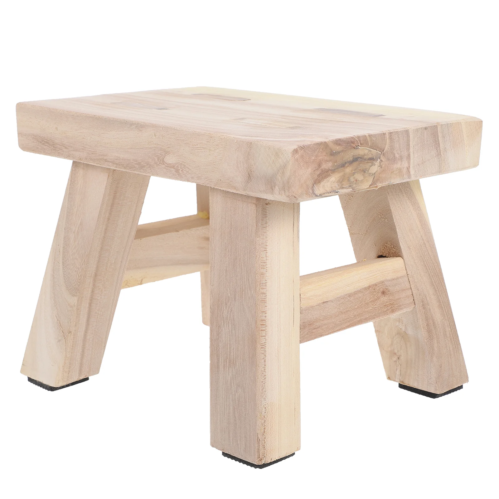 

Footstool Solid Wood Bench Small Stools Sit on Wooden Old Fashioned for Kids Step Adults Child