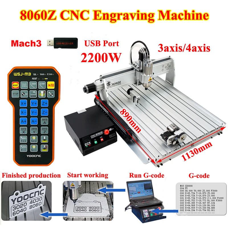LY 8060Z Aluminum Linear Guideway Rail CNC Emgraving Machine Wood Router 4axis with Handle USB Port 2200W for DIY Metal Working
LY 8060Z Aluminum Linear Guideway Rail CNC Emgraving Machine Wood Router 4axis with Handle USB Port 2200W for DIY Metal Working