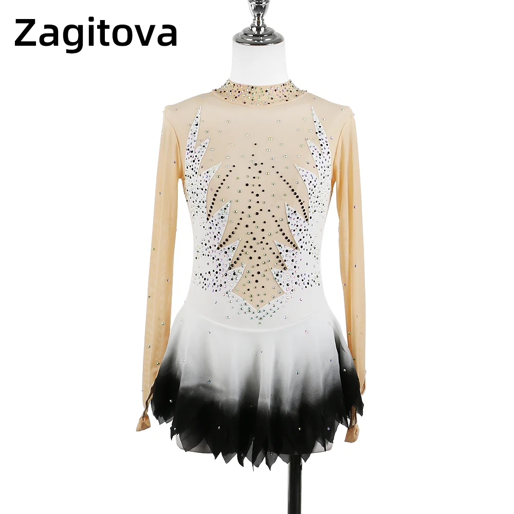 Zagitova White Figure Skating Dress For Women Girls Ice Skating Skirt Long Sleeve Black Gradient Diamonds
Zagitova White Figure Skating Dress For Women Girls Ice Skating Skirt Long Sleeve Black Gradient Diamonds