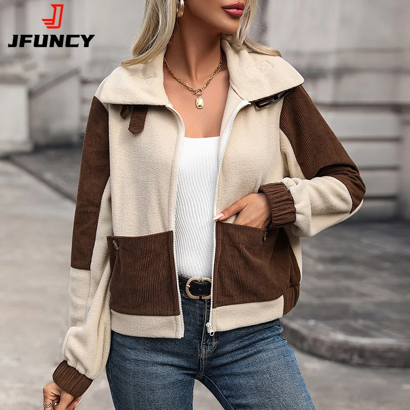 JFUNCY 2024 Spring Women Jackets Women's Thin Coat Turn Down Collar Velvet Blazer Casual Jacket Woman Coats Female Tops Clothing
JFUNCY 2024 Spring Women Jackets Women's Thin Coat Turn Down Collar Velvet Blazer Casual Jacket Woman Coats Female Tops Clothing