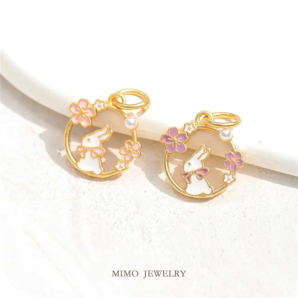 Color copper gold plated imitation sand gold lovely little fresh wreath rabbit pearl pendant DIY accessories
Color copper gold plated imitation sand gold lovely little fresh wreath rabbit pearl pendant DIY accessories