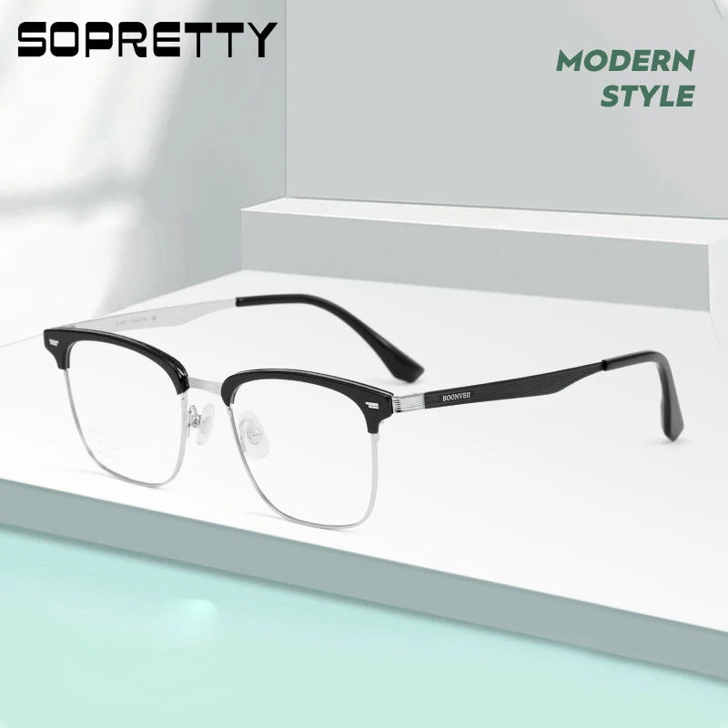 Retro Pure Titanium Business Myopia Glasses Frame for Men, Eyebrow Glass Frames for Prescription Eyeglasses F86217
Retro Pure Titanium Business Myopia Glasses Frame for Men, Eyebrow Glass Frames for Prescription Eyeglasses F86217