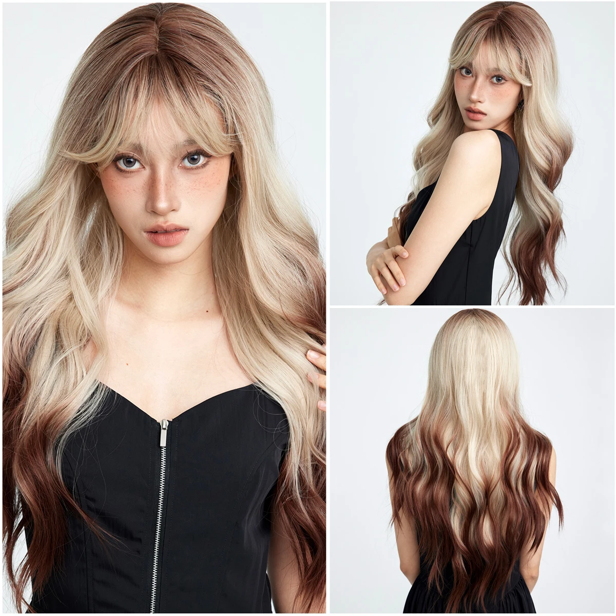 Smilco Ombre Gradient Blonde Brown Long Synthetic Wigs With Bangs Daily Cosplay Wig For Women Natural Heat Resistant Fake Hair
Smilco Ombre Gradient Blonde Brown Long Synthetic Wigs With Bangs Daily Cosplay Wig For Women Natural Heat Resistant Fake Hair