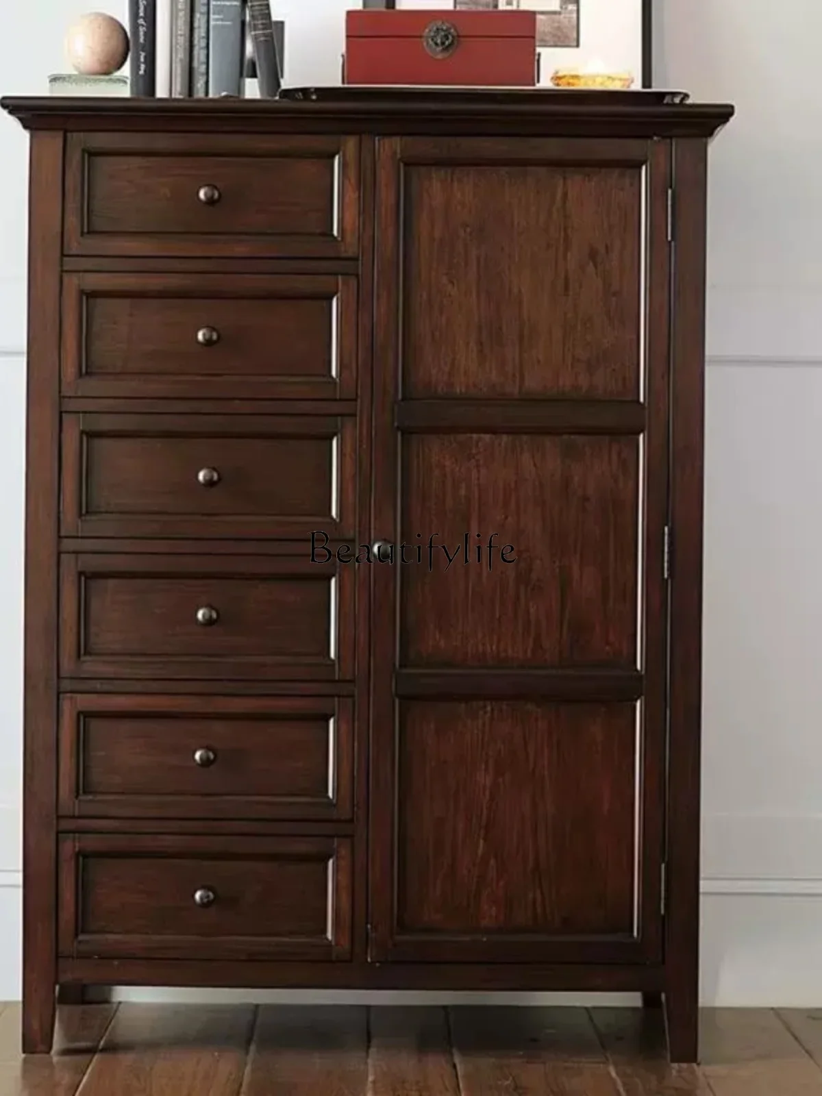 American Country Solid Wood Simplicity Bedroom Multi-Functional Ash Single Door Drawer Storage Cabinet
American Country Solid Wood Simplicity Bedroom Multi-Functional Ash Single Door Drawer Storage Cabinet
