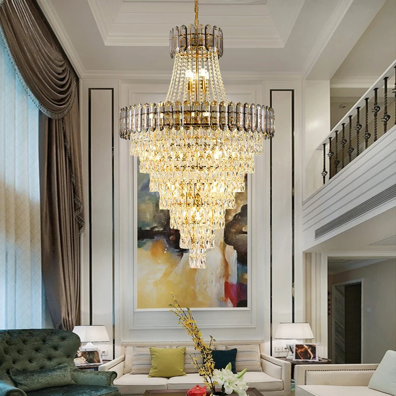 New Classical Villa Decor Dimmable LED Lustre Gold Pendant Light Crystal Stair Lights Luxury Home Appliance Home Decor
New Classical Villa Decor Dimmable LED Lustre Gold Pendant Light Crystal Stair Lights Luxury Home Appliance Home Decor