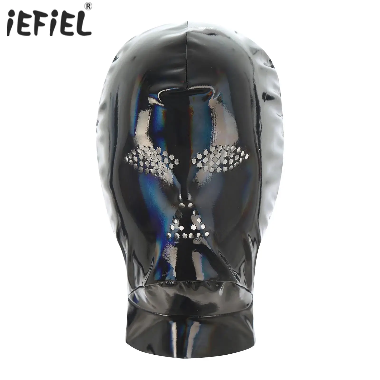 

Латексная эластичная маска с капюшоном в стиле унисекс, дышащая Балаклава с отверстиями и полным покрытием, маска для лица, женский костюм, бриллиантовые костюмы