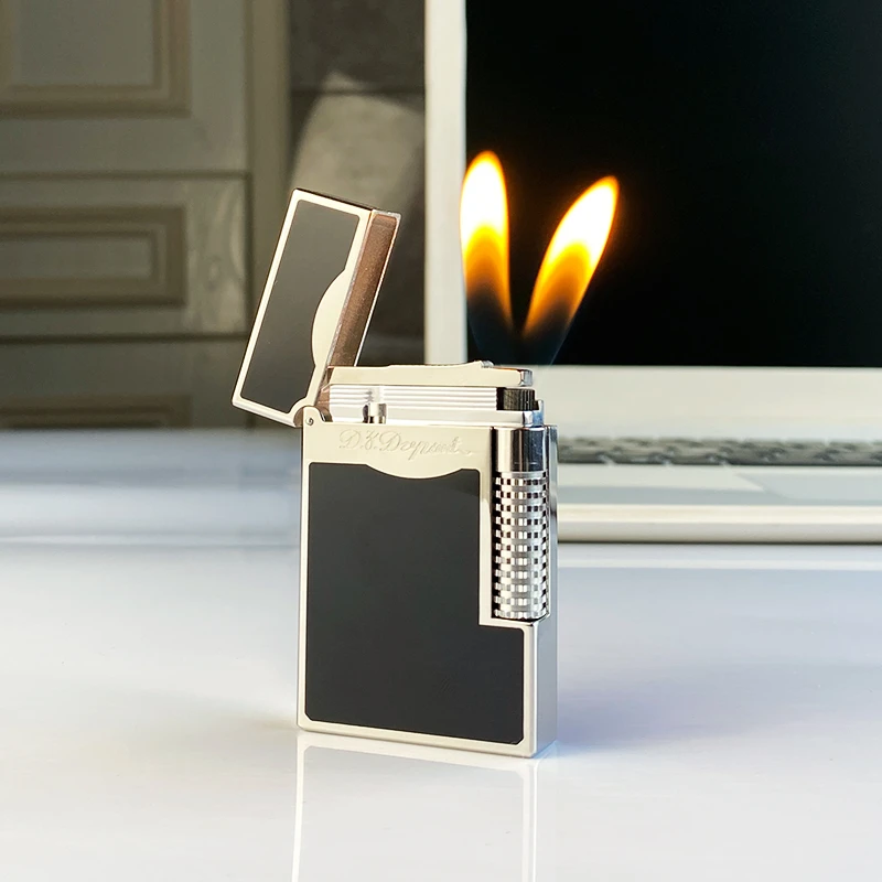 

New commemorative edition single and double flame luxury lighter Ping Sound natural paint cigarette smoking butane lighter