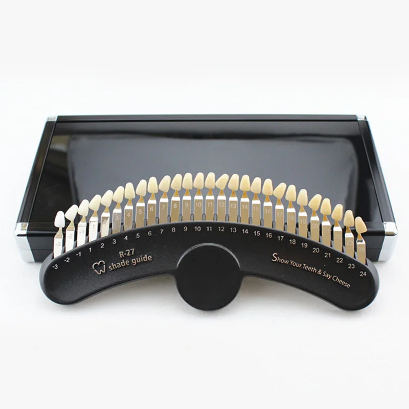 27 Color Teeth Whitening Set 3D Shade Guide Tooth Shade Chart Board Color Comparator White Bleaching Dental Plate
27 Color Teeth Whitening Set 3D Shade Guide Tooth Shade Chart Board Color Comparator White Bleaching Dental Plate