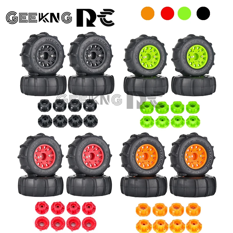 

4Pcs 116mm 1/8 1/10 Short Course Truck Sand Tire with 12mm 14mm 17mm Wheel Hex for Slash ARRMA SENTON Vkar SCTX10 RC Car