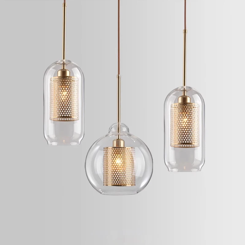 

Modern Glass Pendant Light luxury Chandelier Deco Nordic Led Hanging Light Fixtures Bedroom Modern Luminaire Suspension lamp