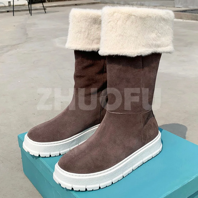 Female Long Boots Spring Autumn New Cow Suede Upper Thick Bottom Round Head Long Boots Concise Versatile Ladies Shoes 35-41
Female Long Boots Spring Autumn New Cow Suede Upper Thick Bottom Round Head Long Boots Concise Versatile Ladies Shoes 35-41